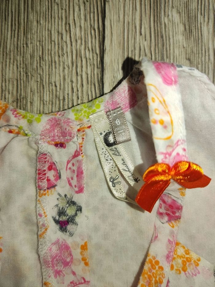 Robe à bretelles blanche motifs fraises multicolores 6 mois Orchestra - photo numéro 3