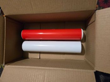 Films adhesifs permanent blanc, rouge pompier pour machine de découpe (2 x 3 m)
