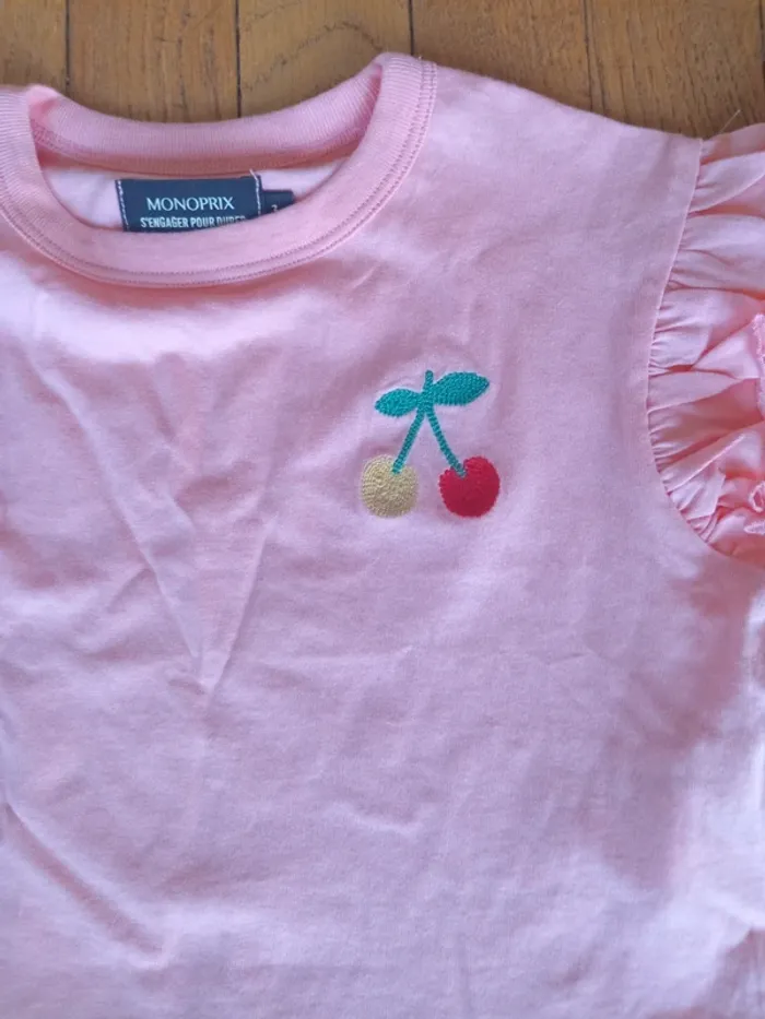 Tee shirt manches courtes filles Monoprix taille 3 ans - photo numéro 2