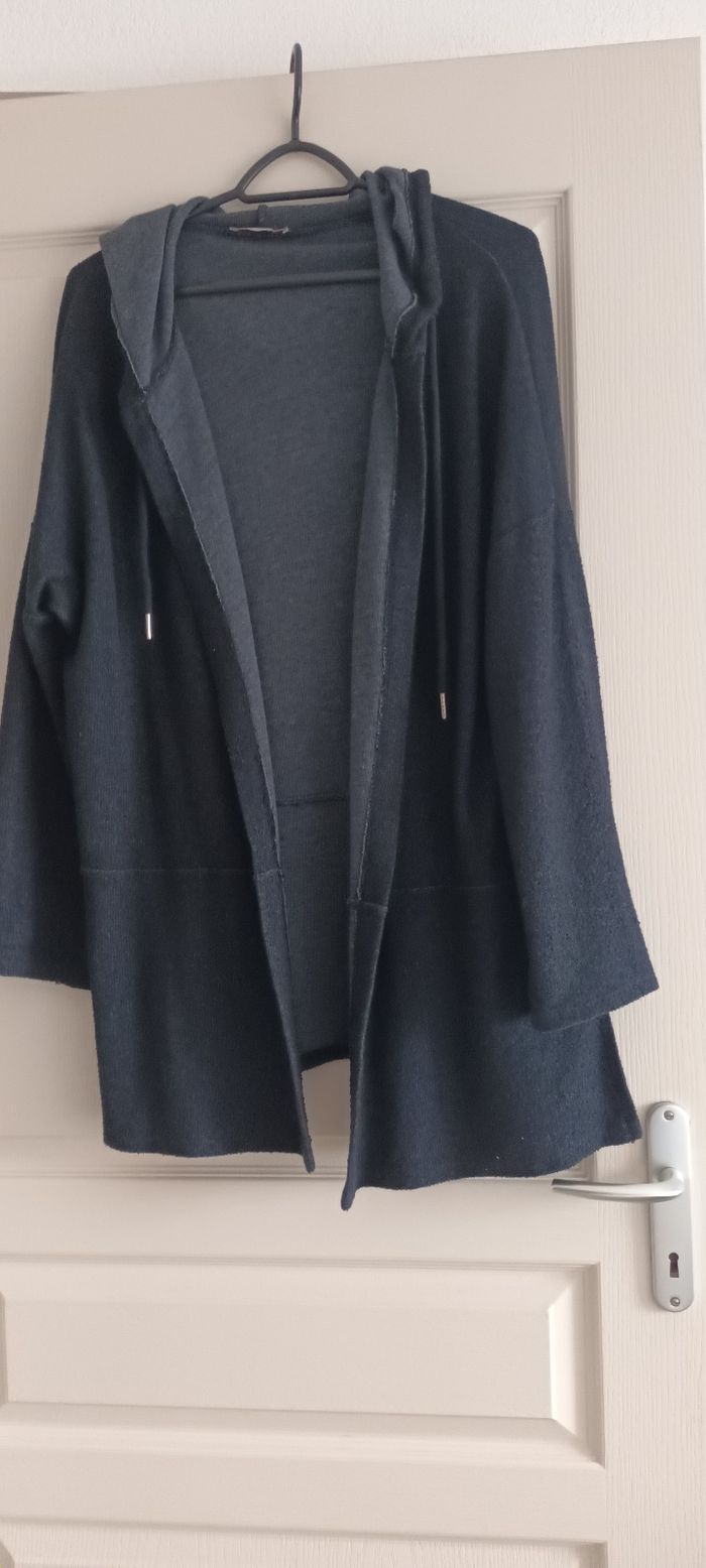 Gilet long femme  noir .