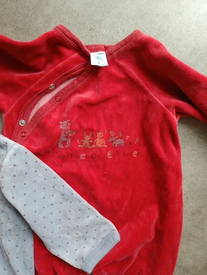 Lot de 2 pyjamas en velours Petit bateau 12 mois - photo numéro 3