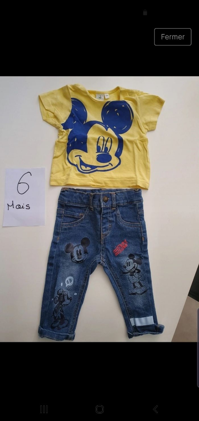 Ensemble jeans et t-shirt mickey 6 mois