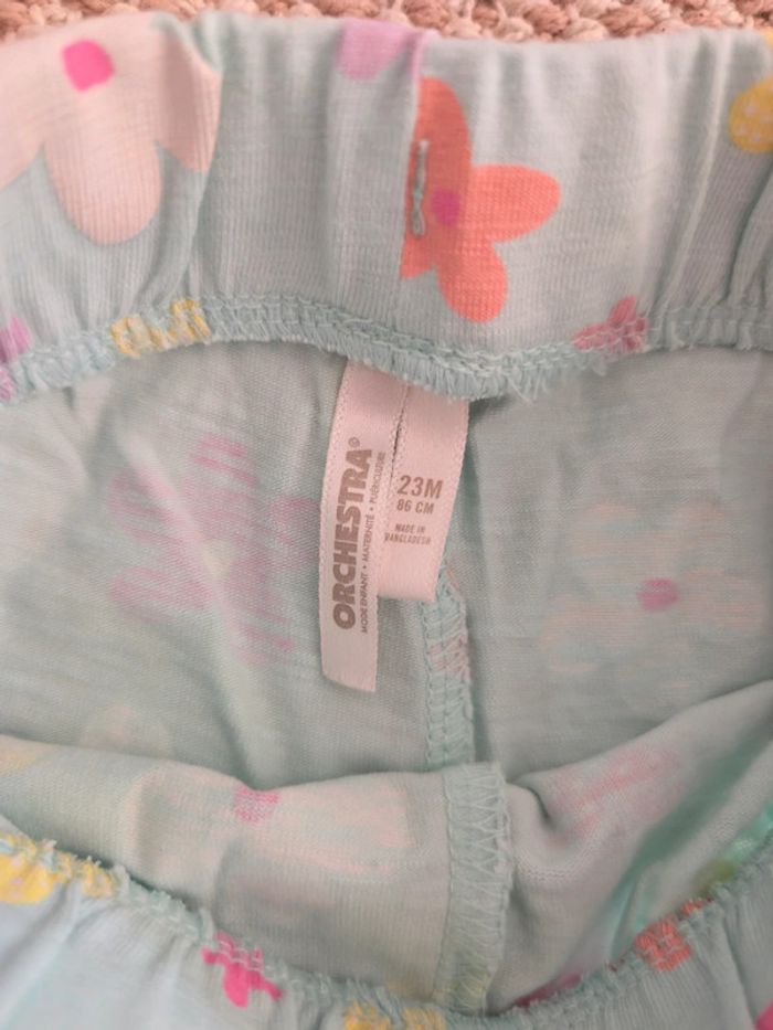 Ensemble haut court blanc et short fleurs bleu orchestra 2 ans 23 mois - photo numéro 3