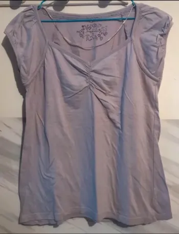 Haut tship femme organic manches courtes lila taille 44
