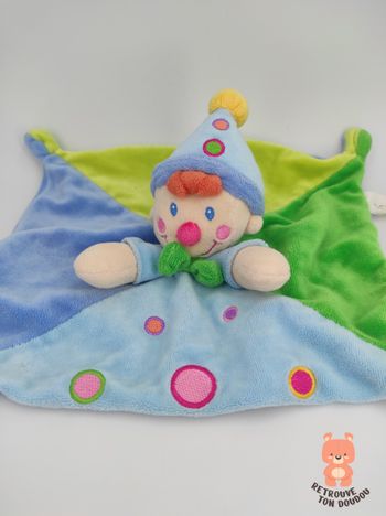Doudou plat garçon lutin bleu Nicotoy