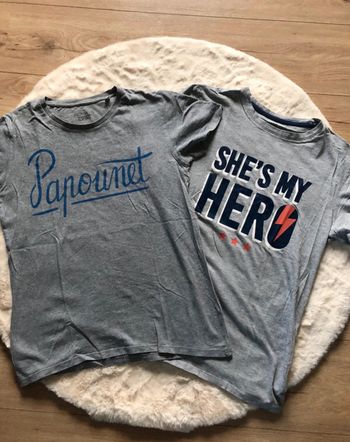 Lot 2 tee-shirts homme « Papa » S