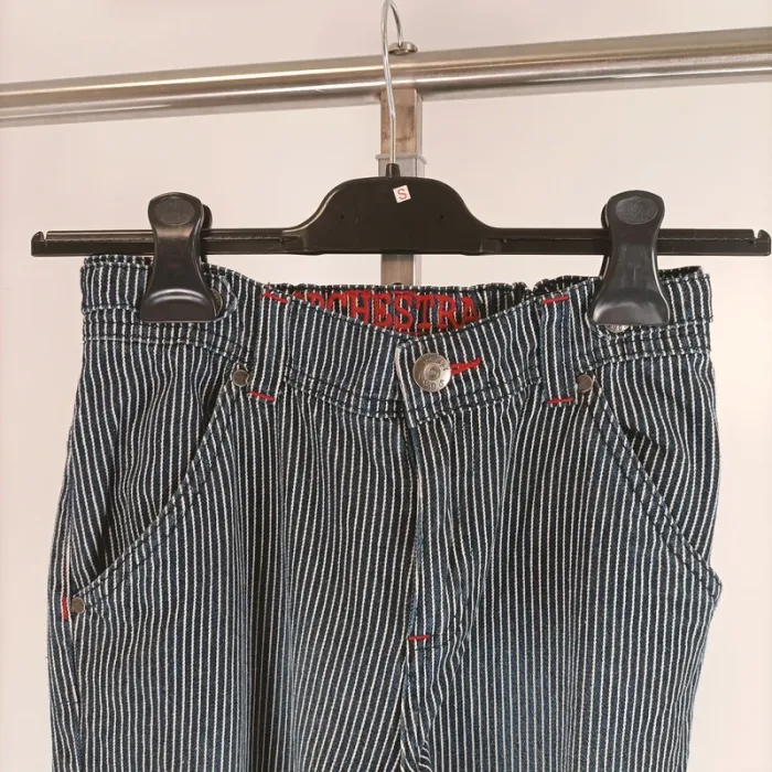 Pantalon orchestra 14 ans rayures verticales bleu marine et blanc A143 - photo numéro 2