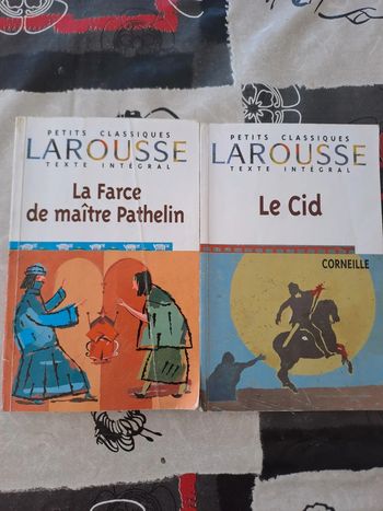 Lot 2 livres Le Cid et La Farce de maître Pathelin