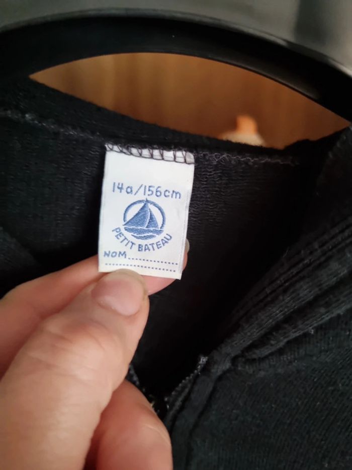 Sweat Shirt zippé Petit Bateau 14 ans - photo numéro 3