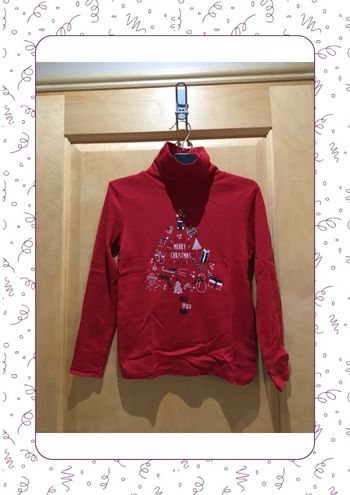 🎄🎅 t-shirt col roulé de noël rouge Kiabi 🎅🎄