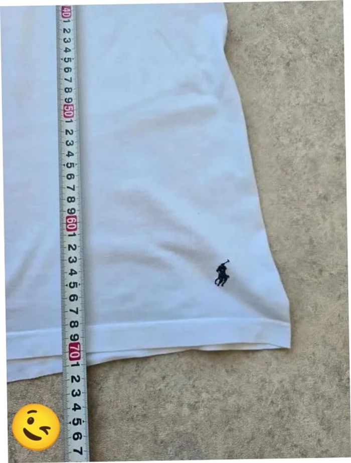 T-shirt Ralph Lauren XL coupe col rond blanc Homme Men tee116 - photo numéro 5