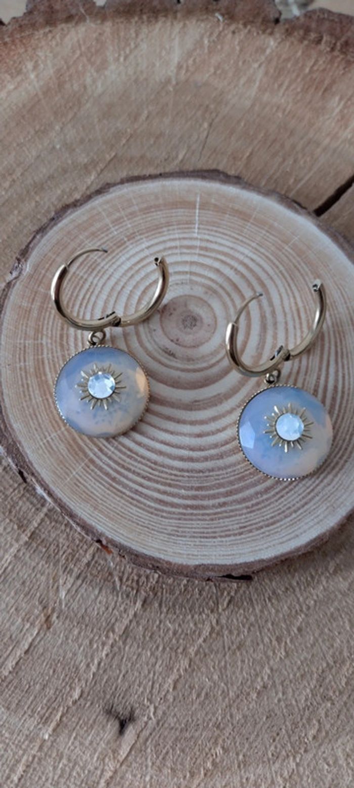Boucles d'oreilles pierre de lune - photo numéro 4