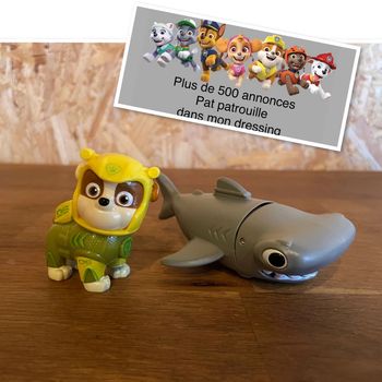 Idée Cadeau 🎁 Figurine Aqua Pups de Ruben avec son requin marteau de la Pat Patrouille Paw Patrol