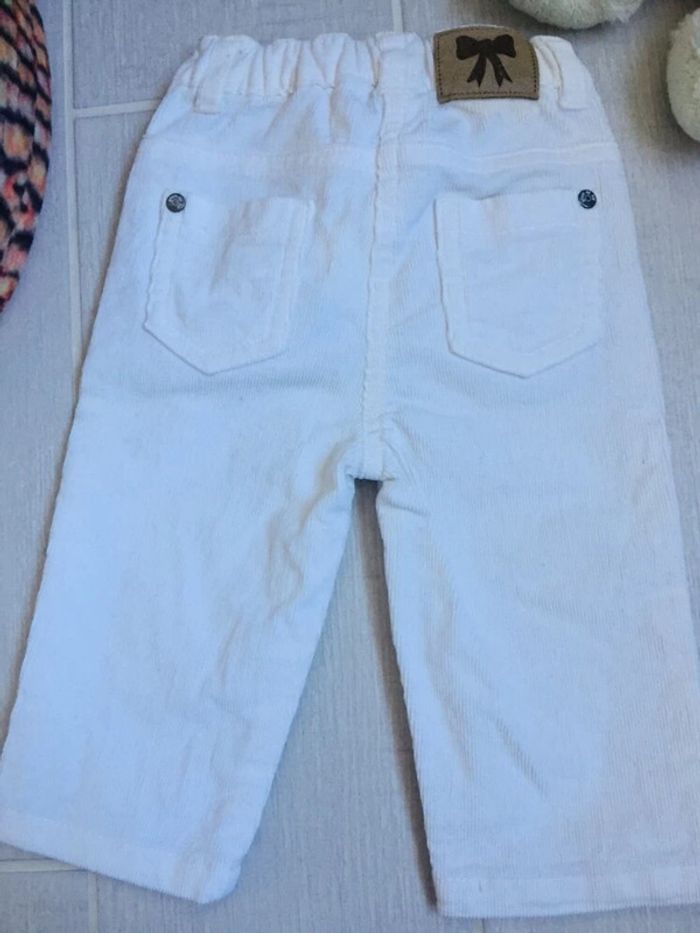 Pantalon côtelé blanc bébé fille 6 mois - photo numéro 8
