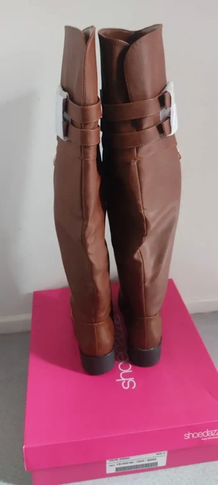 Shoedazzle Flat Boots Gala marrons taille 36,5 - photo numéro 3
