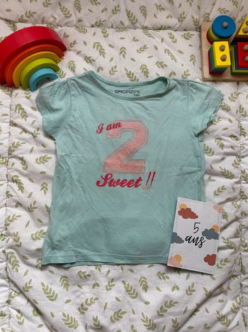 teeshirt manches courtes vert menthe 5 ans bronzini