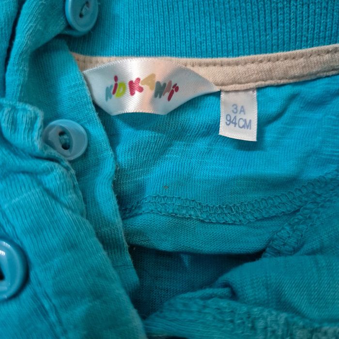 T shirt manche longue turquoise  Taille 3ans Kidkanaï - photo numéro 3