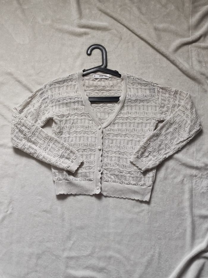 Cardigan crochet blanc taille XS - photo numéro 2