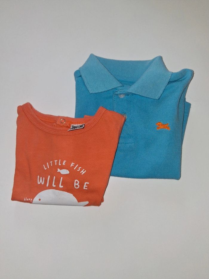Lot de 2 T-shirts et polo Tape A L’Œil et Bébé Rêve