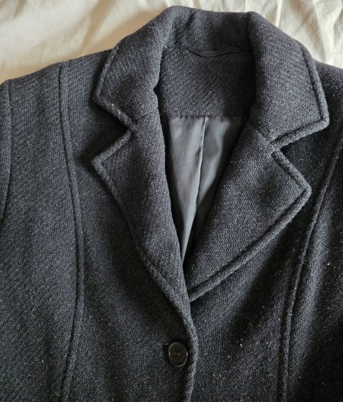 Manteau long cintré laine gris anthracite Taille 38/40 - photo numéro 3