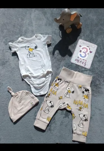 Ensemble mixte 3 pièces Snoopy 62 cm