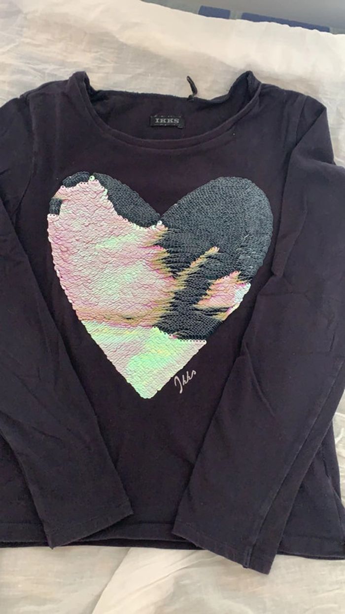 Teeshirt ikks sequin manche longues