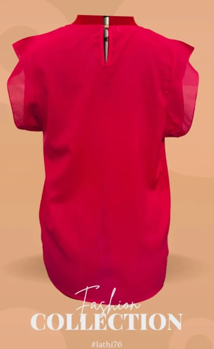 Lot 3 blouses élégantes manches courtes avec volants M/38 - photo numéro 3
