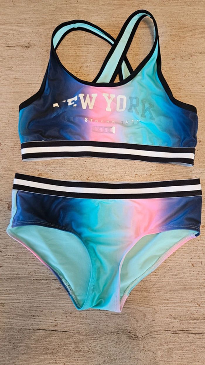 Bikini fille, style brassière, coloré, H&M, taille 12 à 14 ans - photo numéro 4