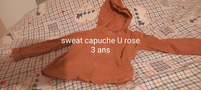 Sweat capuche rose