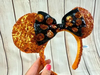 Ears (serre tête) oreilles de Minnie sequins orange Tokyo Disneyland halloween