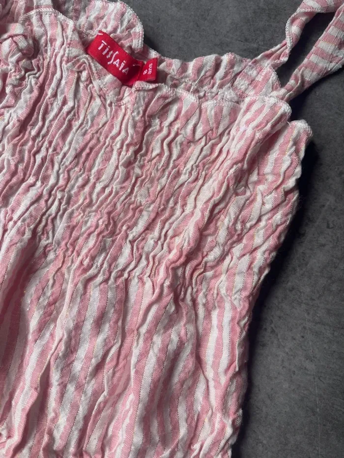 Combinaison pantalon blanche et rose 8ans - photo numéro 4
