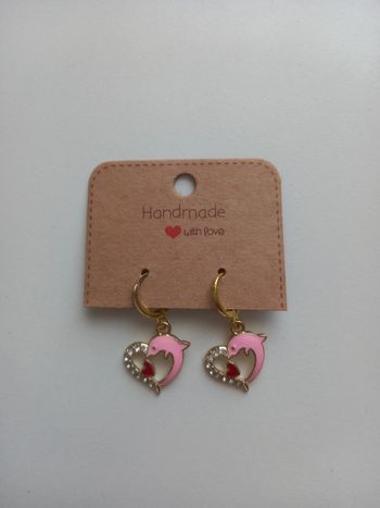 Boucles d'oreilles dauphins strass neuf fait main