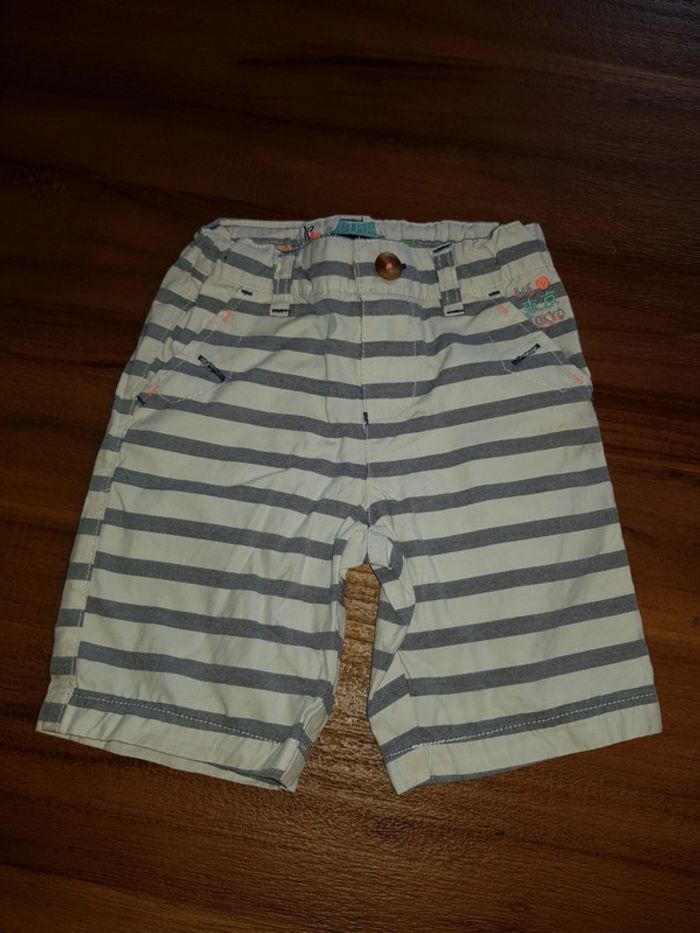 Short rayé blanc et bleu 3 ans Sergent-major