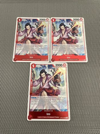 Lot 3 Cartes One Piece Izo OP03-013 Pillars of Strenght