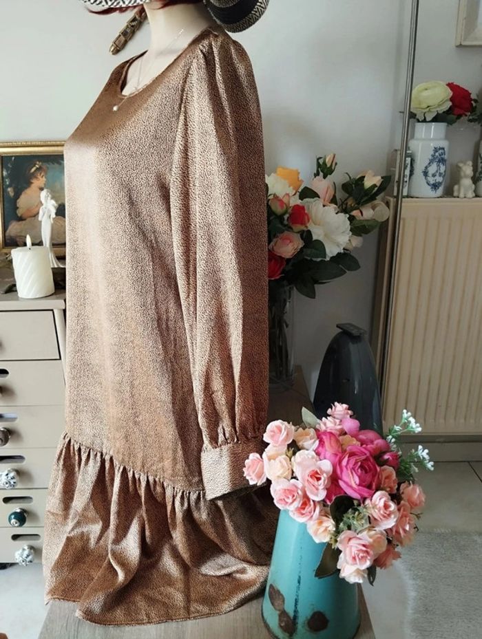 💫Robe Volantée Satin Imprimé Pois Molly Bracken T40/L💫 - photo numéro 7