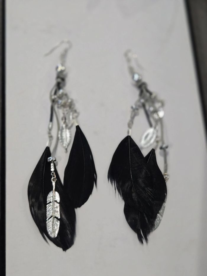 Boucle d'oreilles plumes