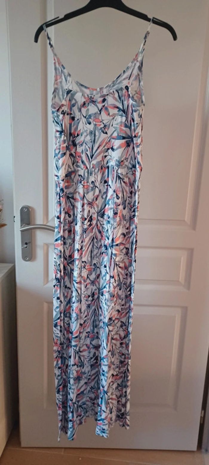 Magnifique robe longue femme floral blanc/bleu/rose - photo numéro 6