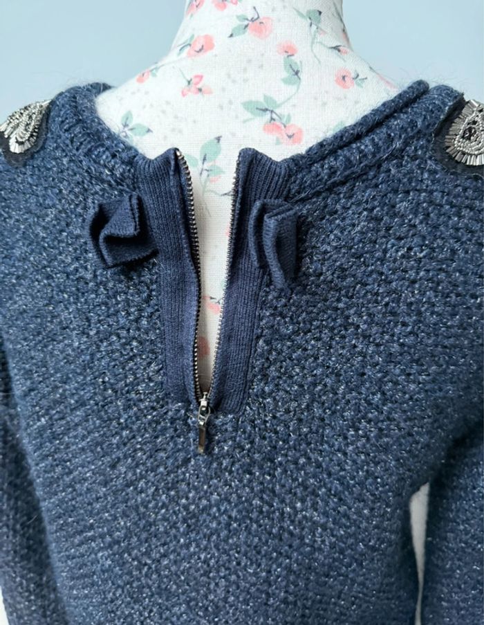Gros pull bleu avec perles Naf Naf M ou 38 - photo numéro 10