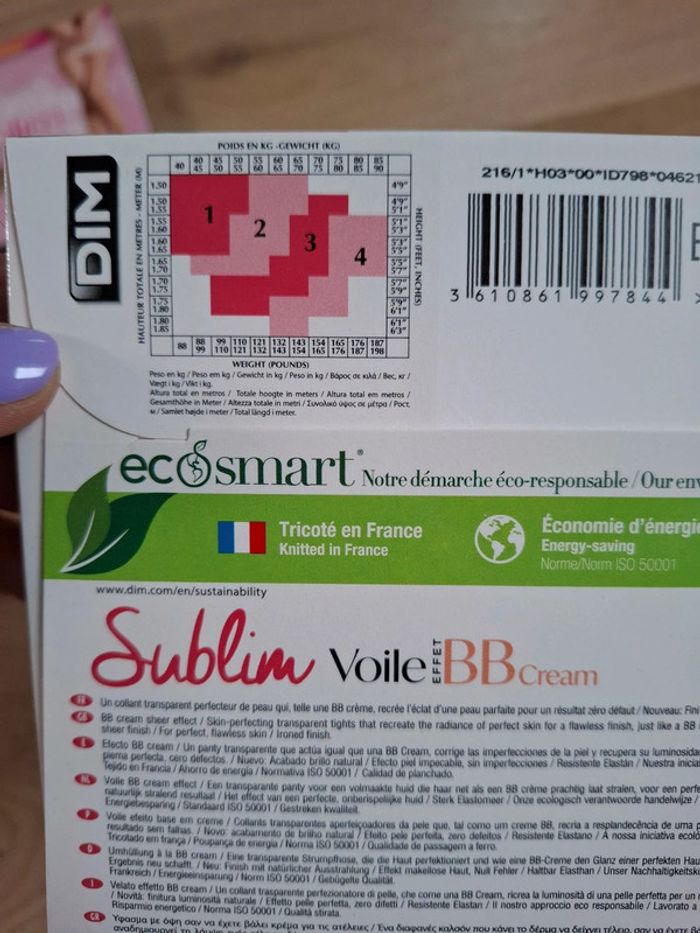 Collant Dim voile effet BB cream beige éclat 16D taille 2 neuf - photo numéro 3