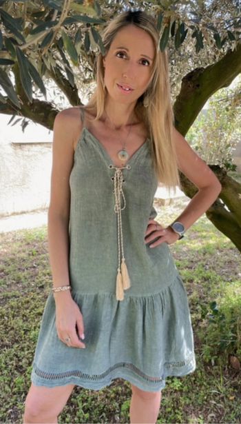 Robe été coton et lin taille unique