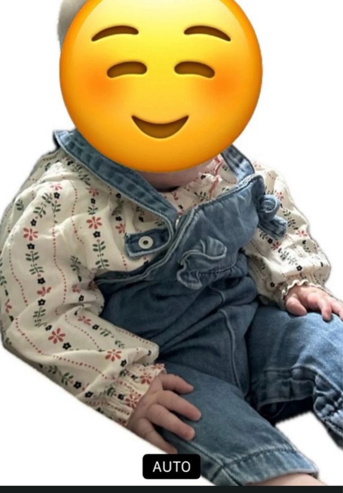 🌼 Ensemble salopette jean & chemise fleurie – 12 mois – Tape à l’œil 👶