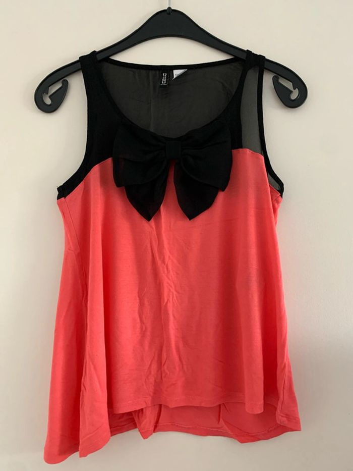 Débardeur noir & corail H&M taille S(34)