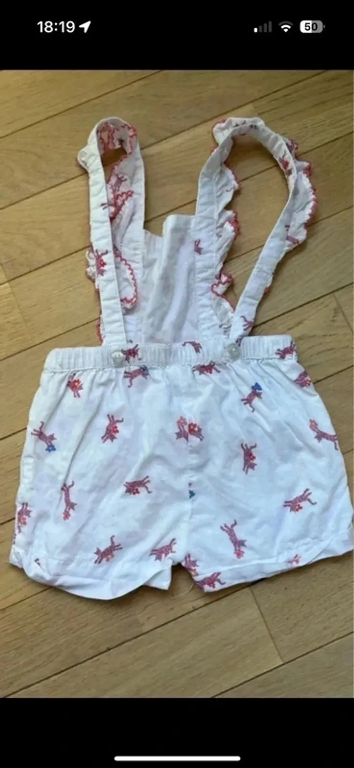 Salopette short 12 mois Cadet Rousselle - photo numéro 2