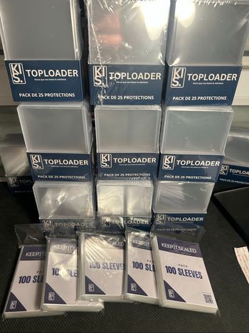 Lot 9 Packs Toploaders + 5 Pack Sleeves Premium Ultra Transparent KIS