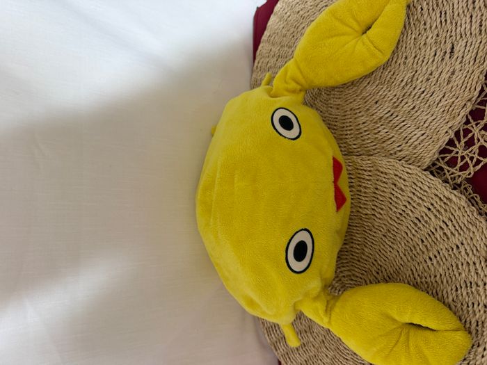 doudou peluche crabe korall krabba jaune