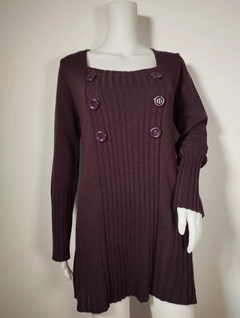 Pull long Afibel couleur aubergine taille 42/44