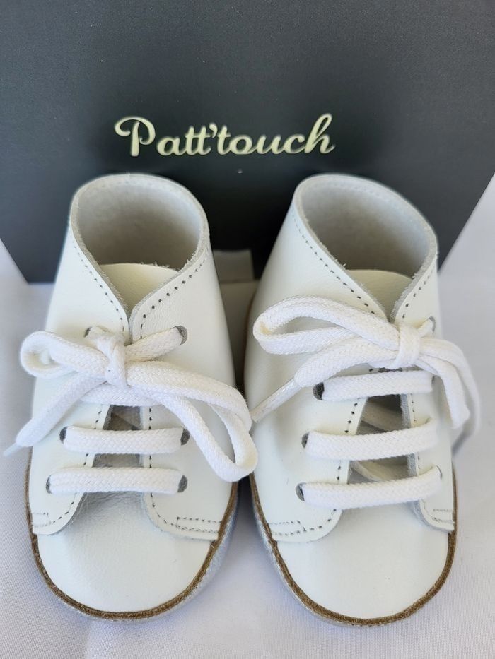 Chaussures basket bébé en cuir blanc Point 18 Made in France 🇨🇵 - photo numéro 2