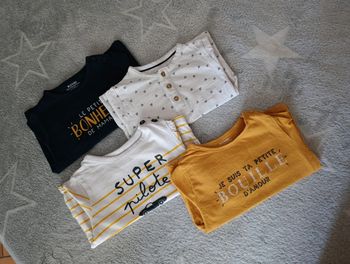 Lot de t-shirts manches longues 6 mois Kiabi
