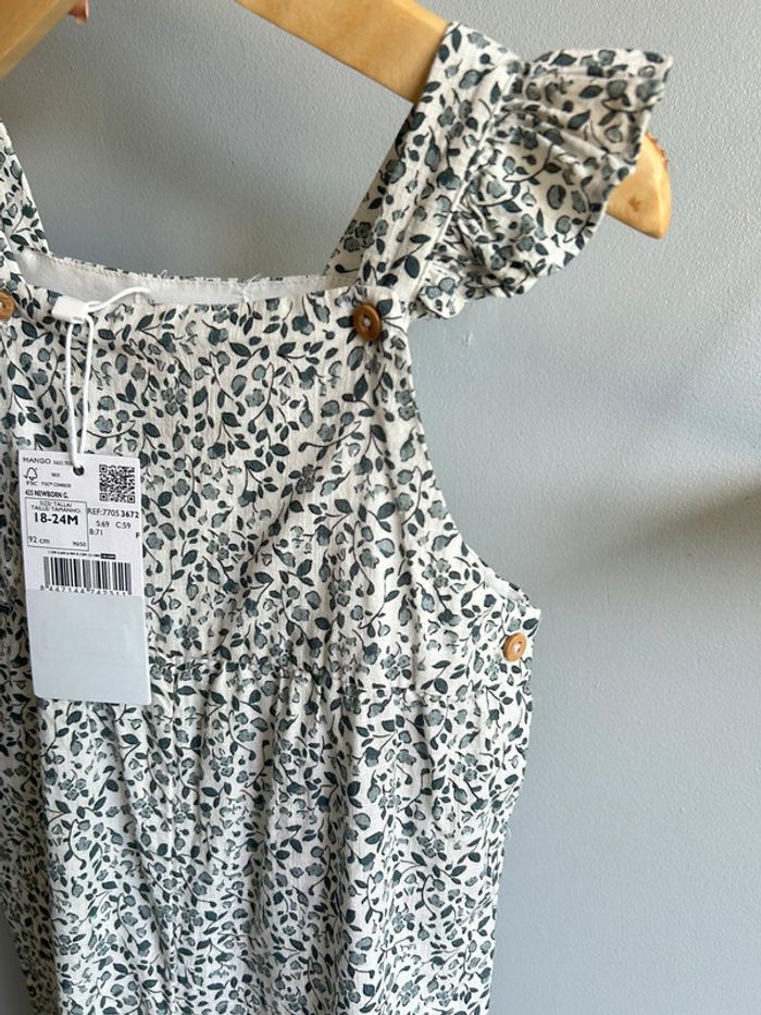 Salopette fleurie Mango fille 18-24 mois neuve - photo numéro 3