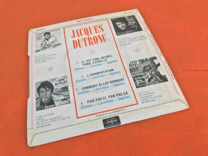 Vinyle 45 tours Jacques Dutronc Il est cinq heures, Paris d' éveille (1968) - photo numéro 3